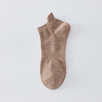 Breathable Solid Color Ankle Socks(8 Pairs) - Coffee - EU43-48(US9-13) - image 10