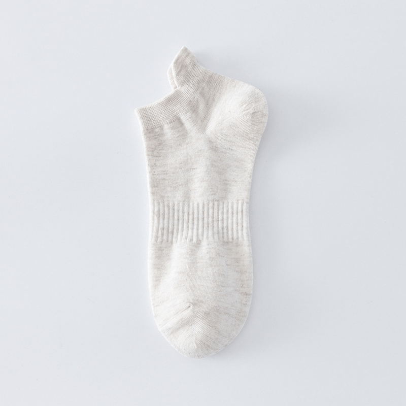 Breathable Solid Color Ankle Socks(8 Pairs) - Beige - EU43-48(US9-13) - image 9