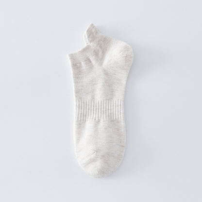 Breathable Solid Color Ankle Socks(8 Pairs) - Beige - EU43-48(US9-13) - image 9