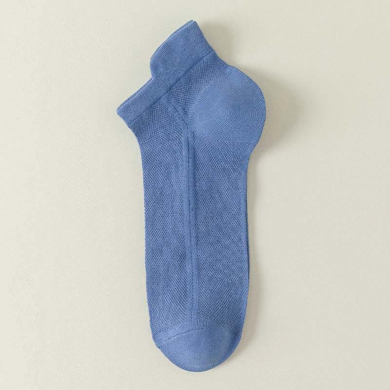 Mesh Breathable Ankle Socks(7 Pairs) - Blue - EU44-50(US10-15) - image 9