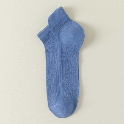 Mesh Breathable Ankle Socks(7 Pairs) - Blue - EU44-50(US10-15) - image 9