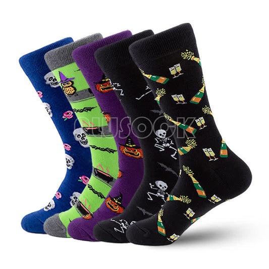 Halloween Cotton Lounge Crew Socks(5 Pairs) - Multicolor - EU40-47(US7-13) - image 0