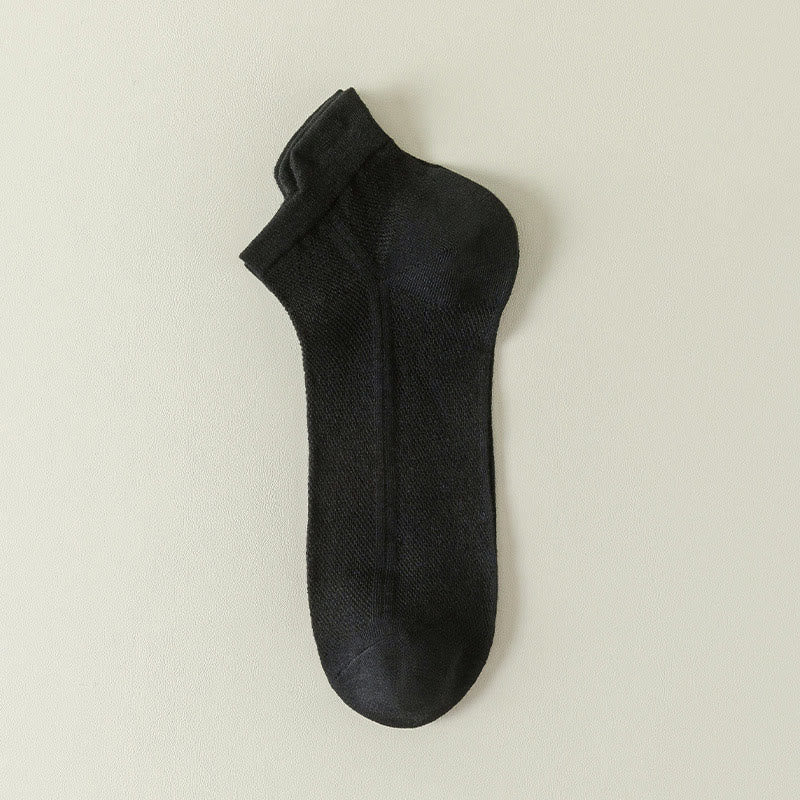 Mesh Breathable Ankle Socks(7 Pairs) - Black - EU44-50(US10-15) - image 8