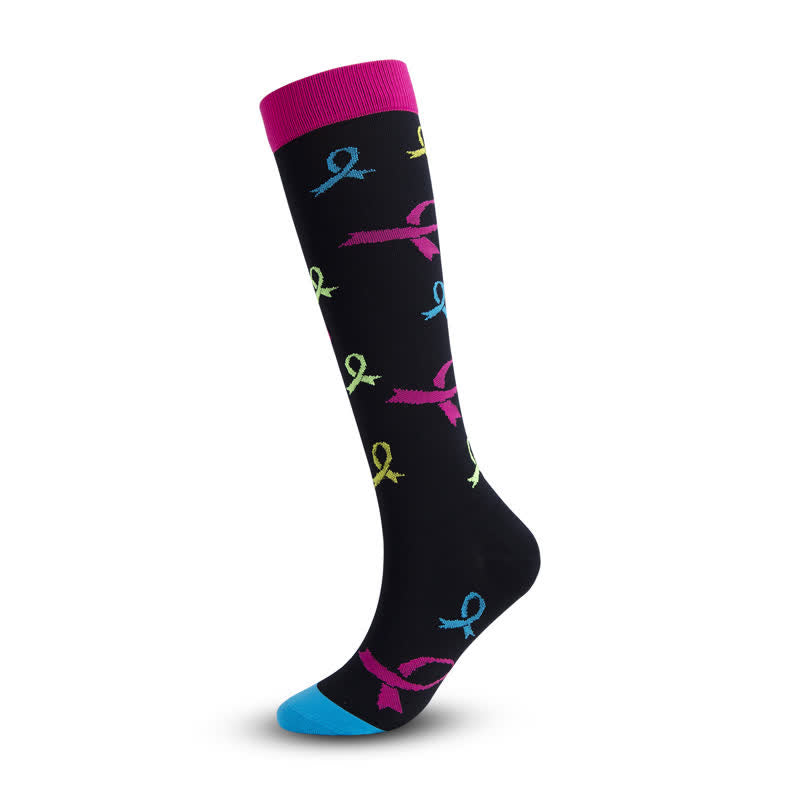Gray Ribbon Heart Compression Socks(5 Pairs) - image 3