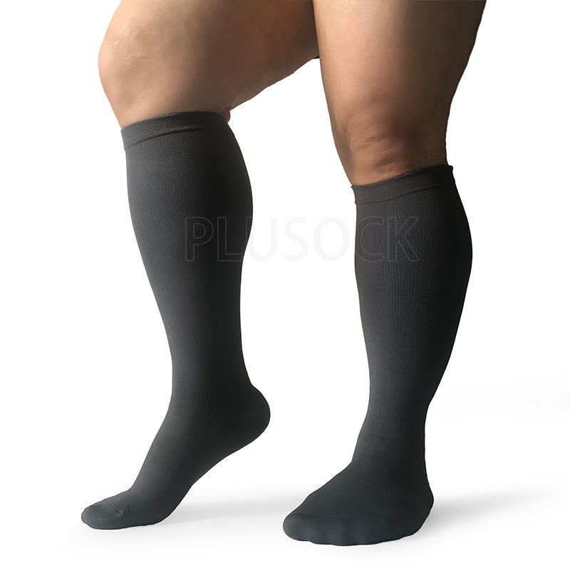 Solid Color Plus Size Compression Socks 2XL-7XL(3 Pairs) - image 8