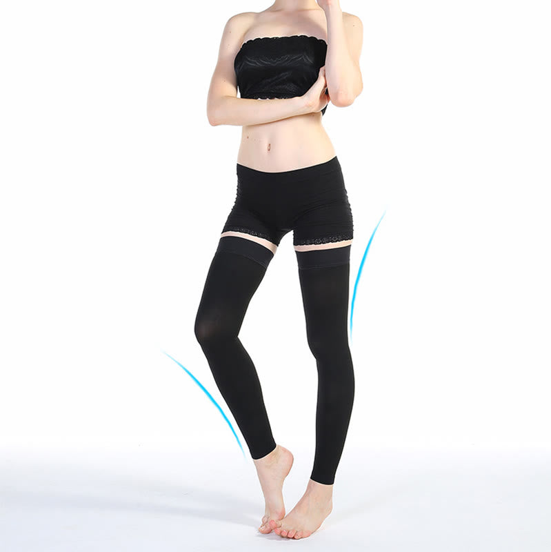 Solid Compression Sleeve Socks Knee Thigh - image 2