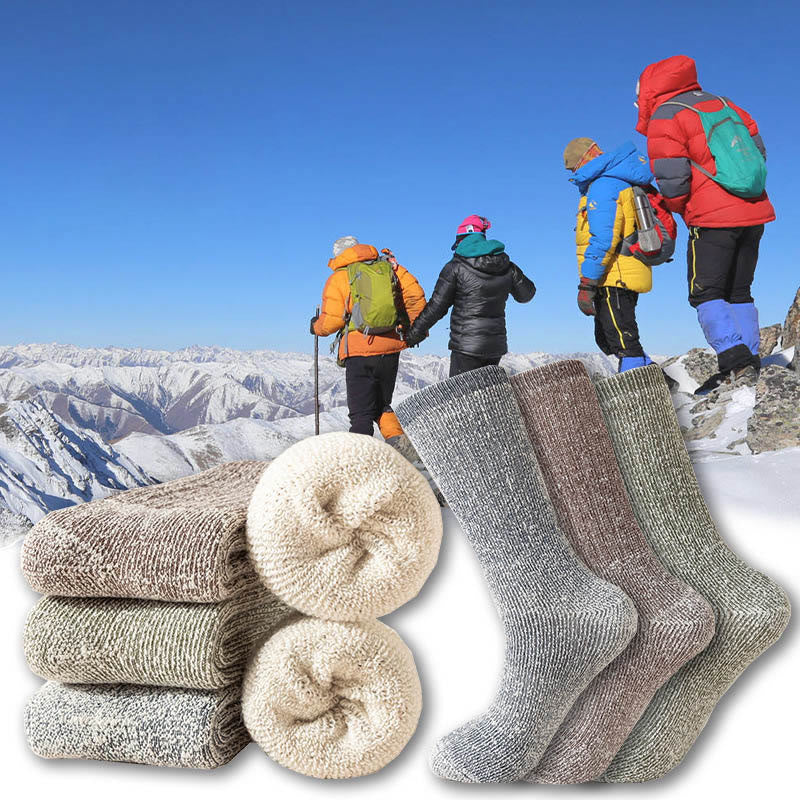 Plus Size Outdoor Sports Warm Wool Quarter Socks(3 Pairs) - Multicolor - EU39-45(US6-11) - image 1