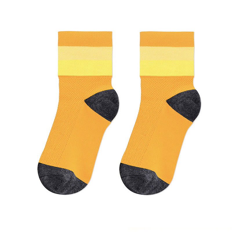 Candy Color Breathable Quarter Socks - Orange - L/XL - image 16
