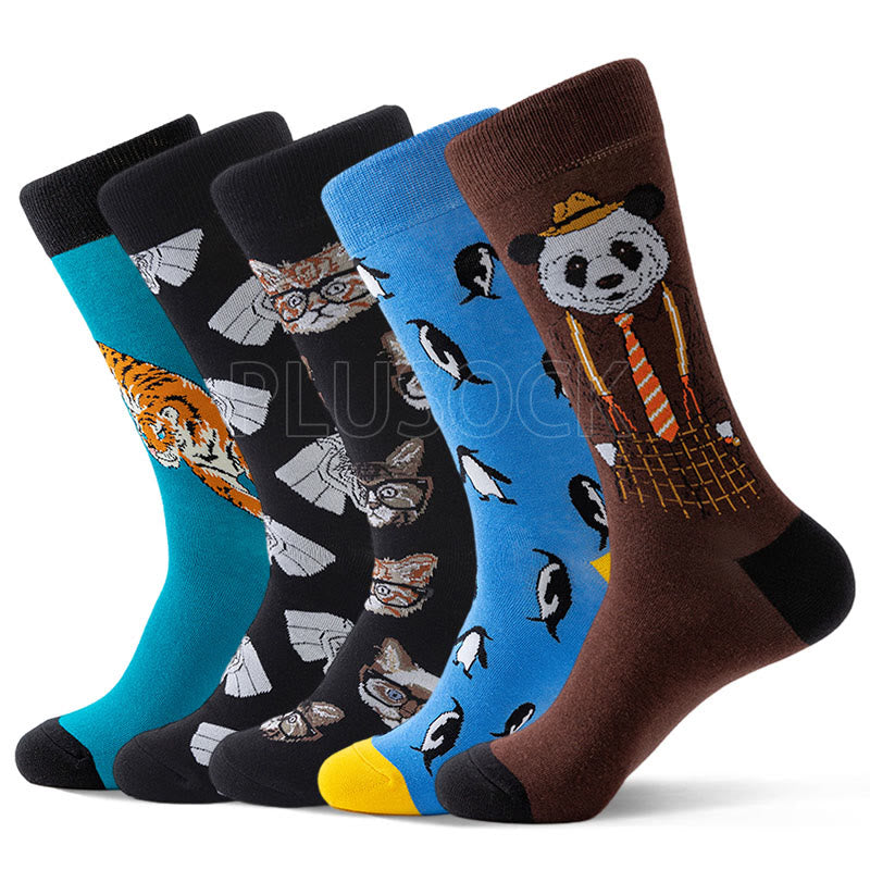 Animal Prints Crew Socks(5 Pairs) - image 0