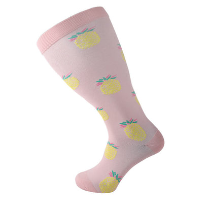 Pink Pineapple Plus Size Compression Socks 2XL-7XL(3 Pairs) - Pink - 7XL - image 8