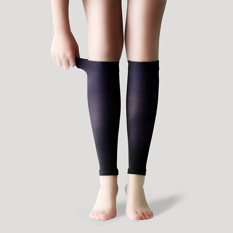 Ice Silk Footless Cool Compression Sleeve Socks Unisex - Purple - XL - image 27
