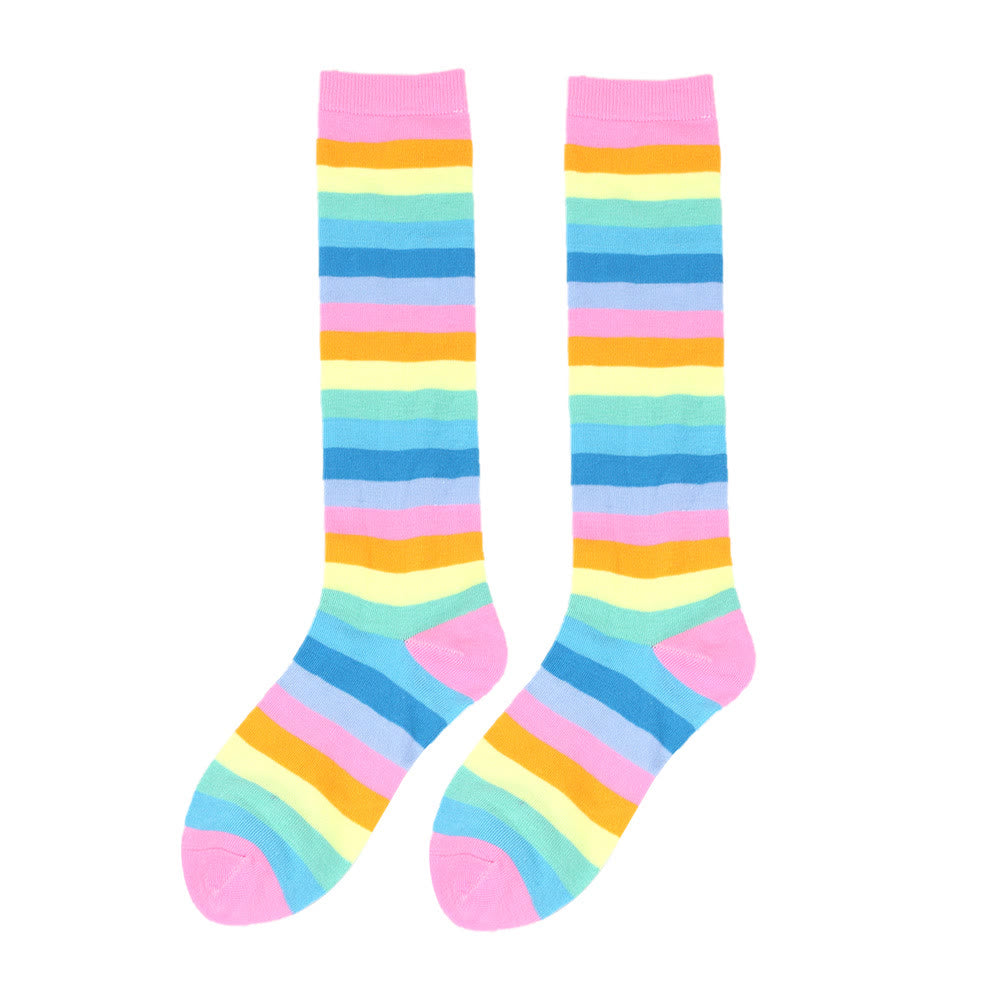 Rainbow Striped Knee High Socks(3 Pairs) - image 7