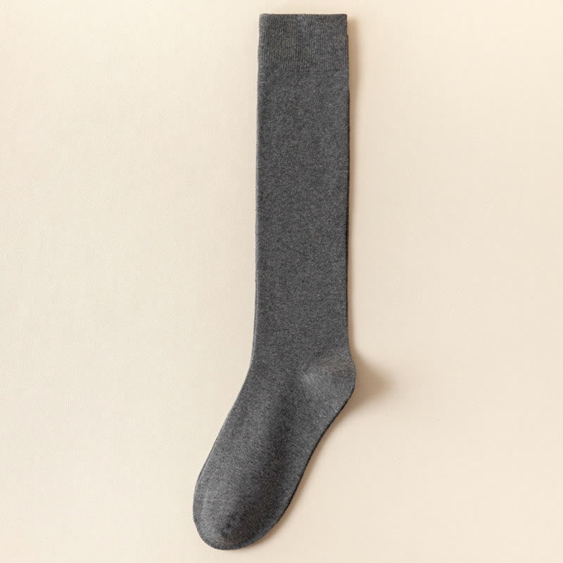 Sweat-absorbing Knee High Socks(3 Pairs) - Dark Grey - Fits 220lbs - image 6