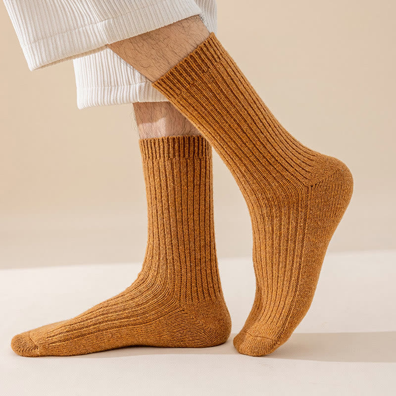 Plus Size Solid Color Warm Quarter Socks(6 Pairs) - image 1