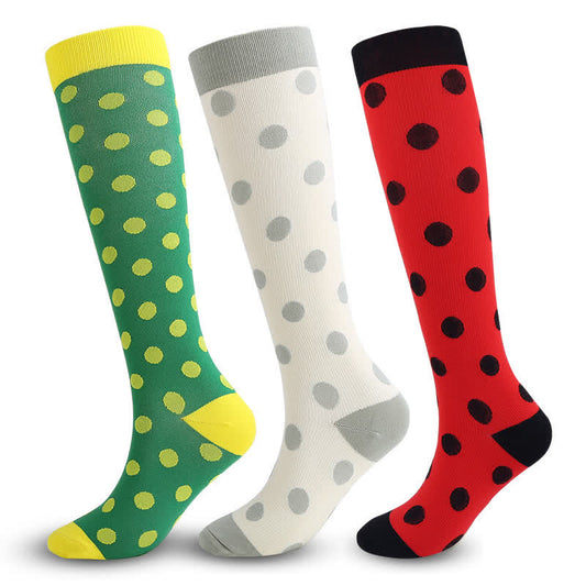 Abstract Dots Compression Socks(3 Pairs) - image 0