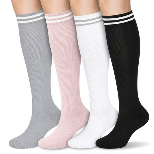 Varsity Striped Compression Socks(4 Pairs) - Multicolor - S/M - image 0