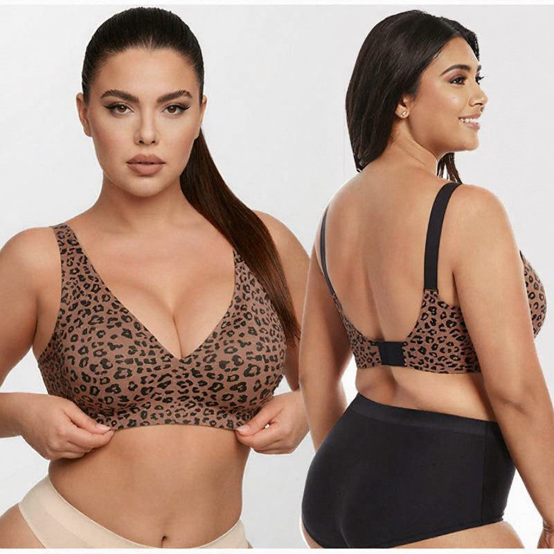 Polka Dot Leopard Print Wireless Bra - image 0