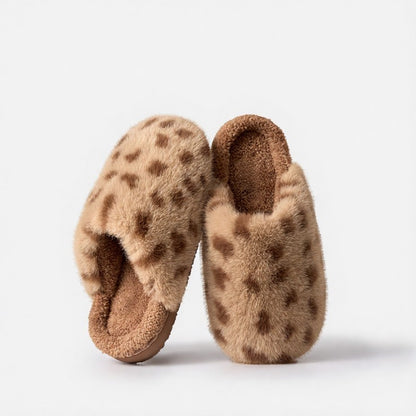 Cow Print Plush Lined Cozy Warm House Slippers - Brown - EU44-45(US9-10) - image 8
