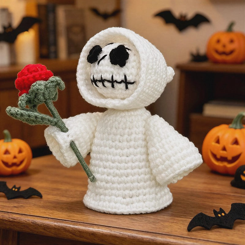 Little Ghost Grim Reaper Crochet Doll - B - One Size - image 1