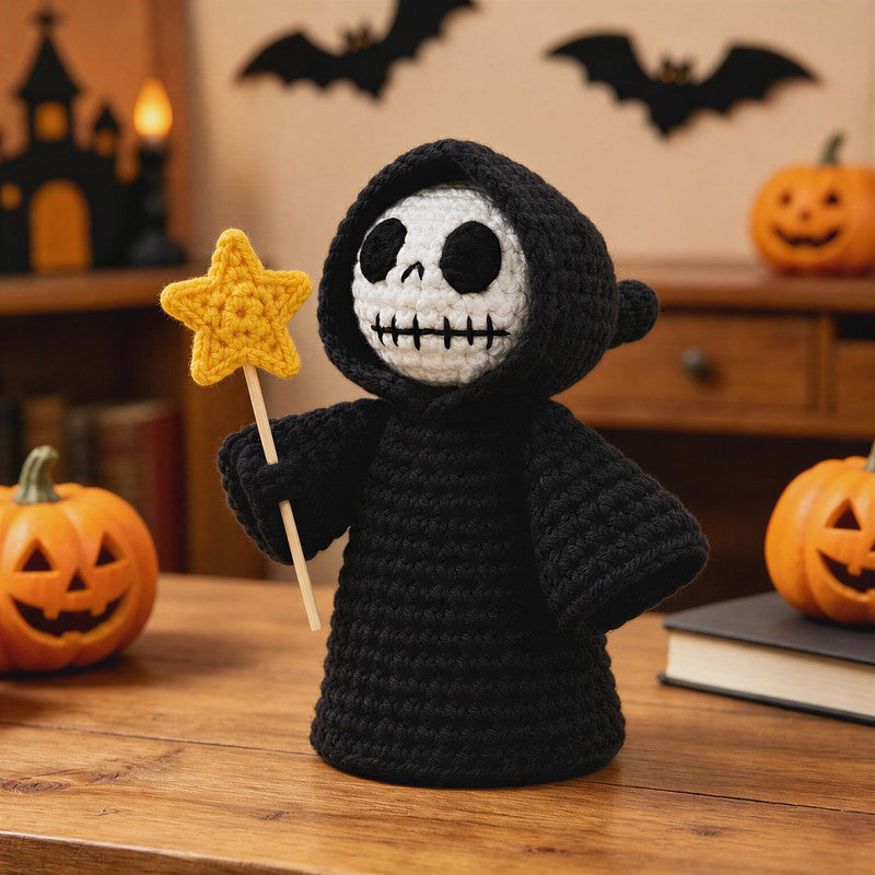 Little Ghost Grim Reaper Crochet Doll - D - One Size - image 3