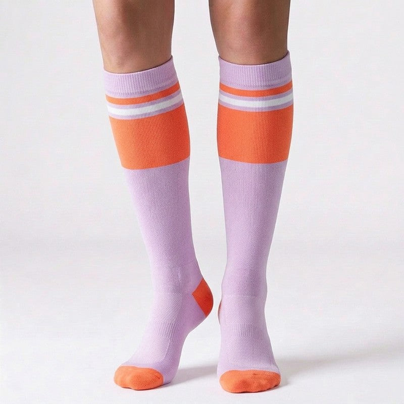 Retro Colorblock Compression Socks(4 Pairs) - image 2