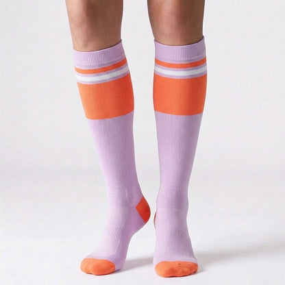Retro Colorblock Compression Socks(4 Pairs) - image 2