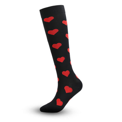 Red Heart&Lip Print Compression Socks(3 Pairs) - image 1