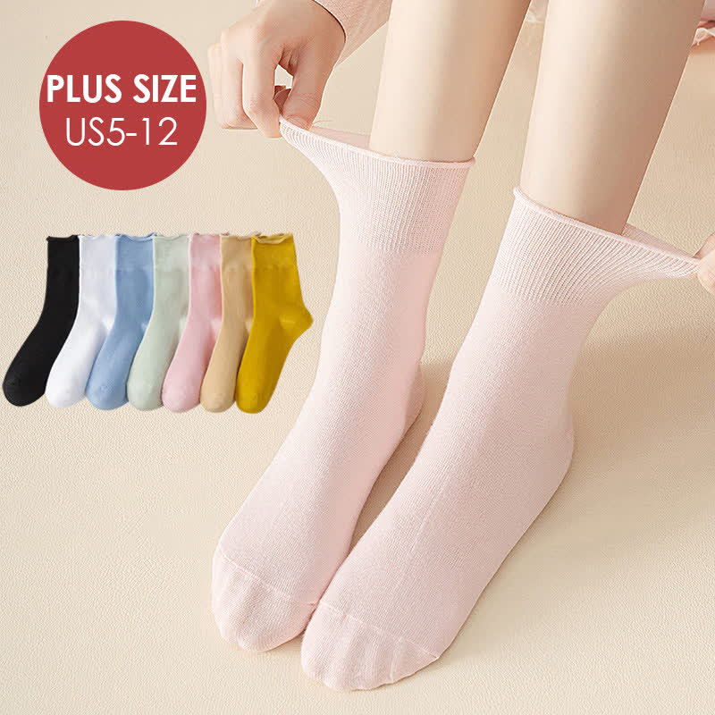 Elastic Solid Quarter Socks(6 Pairs) - image 0