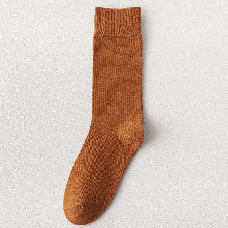 Soft Durable Crew Socks(8 Pairs) - Orange - EU35-39(US4.5-8) - image 15