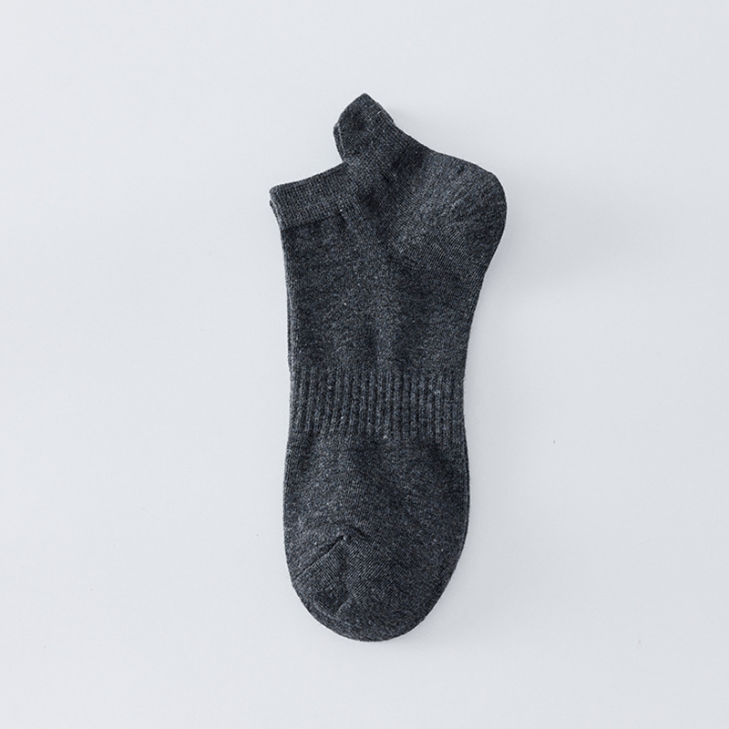 Breathable Solid Color Ankle Socks(8 Pairs) - Dark Grey - EU43-48(US9-13) - image 8