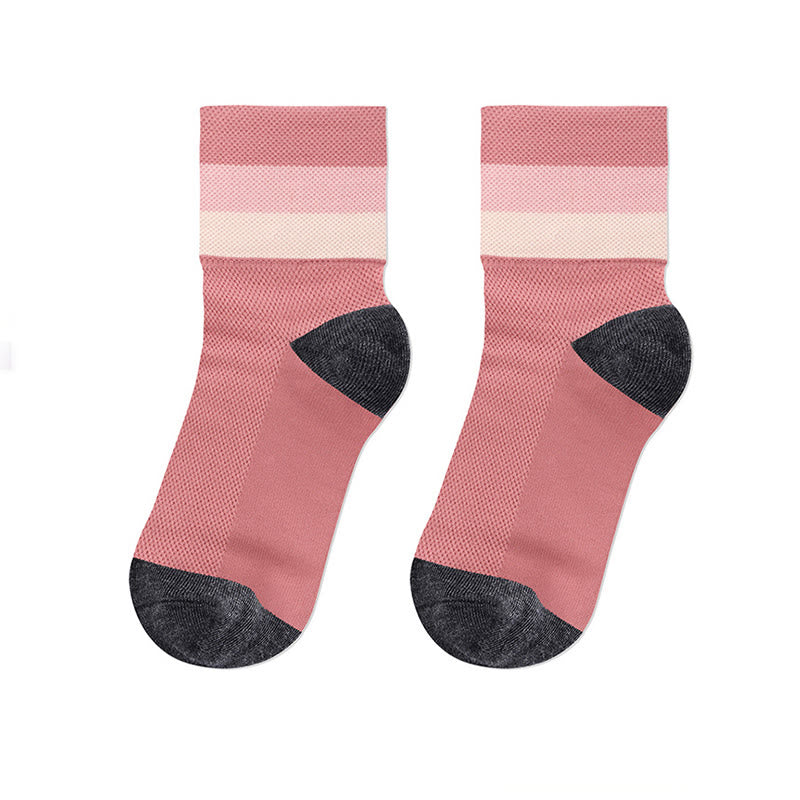Candy Color Breathable Quarter Socks - Pink - L/XL - image 17