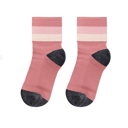 Candy Color Breathable Quarter Socks - Pink - L/XL - image 17