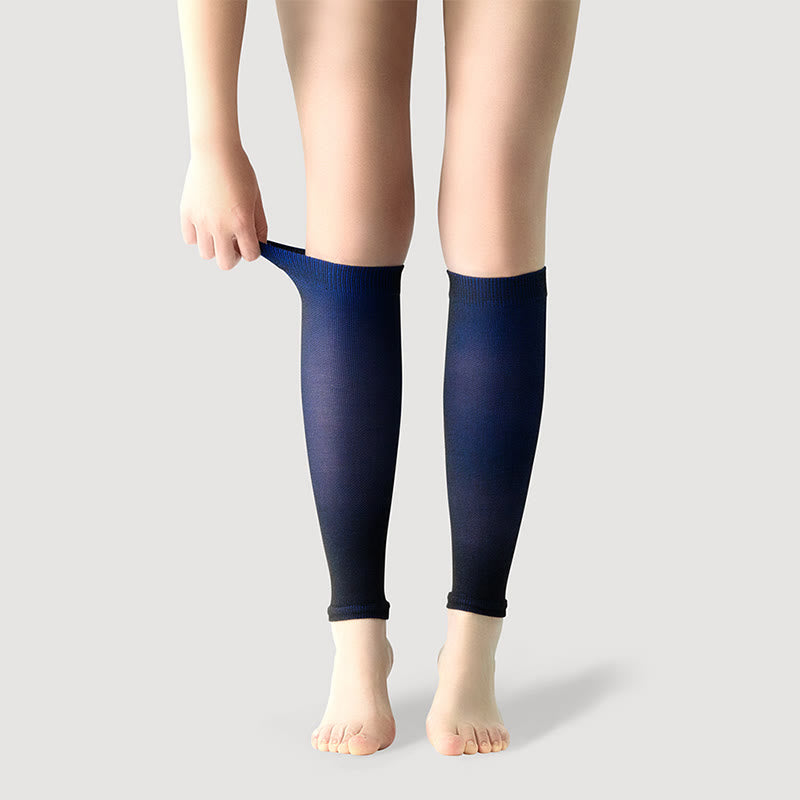 Ice Silk Footless Cool Compression Sleeve Socks Unisex - Navy Blue - XL - image 28