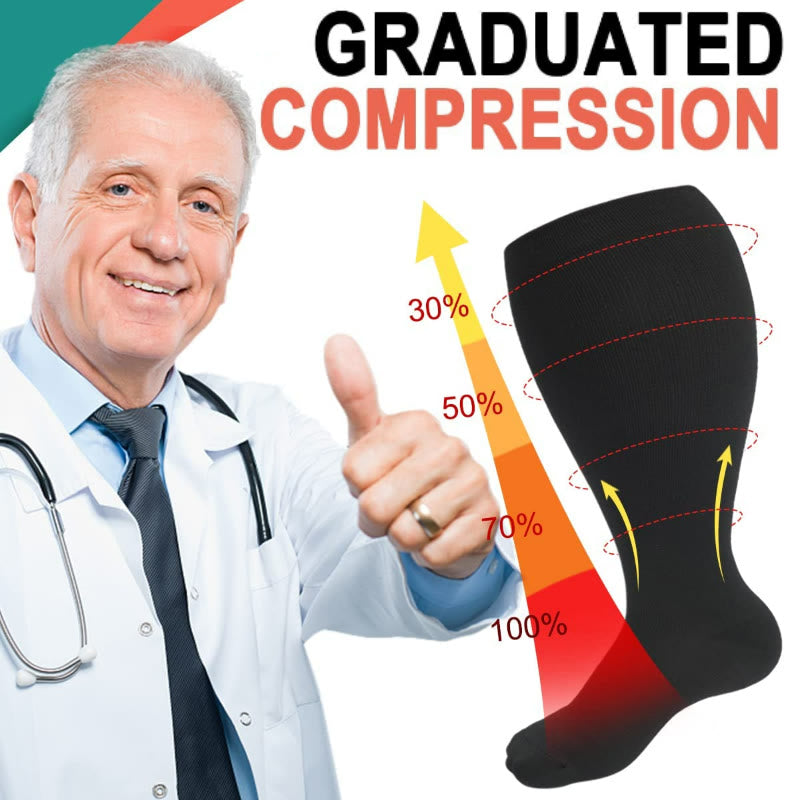 Light Color Plus Size Compression Socks 2XL-7XL(3 Pairs) - image 2
