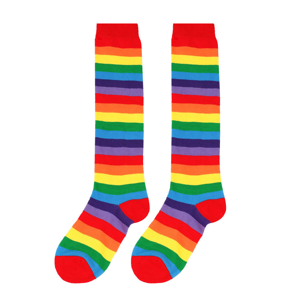 Rainbow Striped Knee High Socks(3 Pairs) - image 6