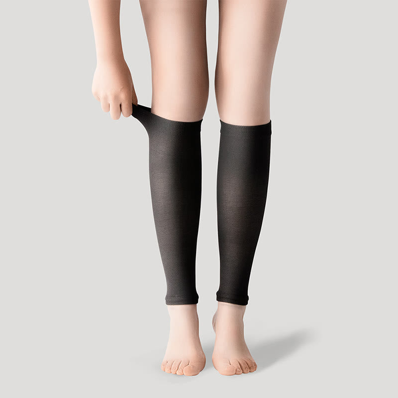 Ice Silk Footless Cool Compression Sleeve Socks Unisex - Black - XL - image 23