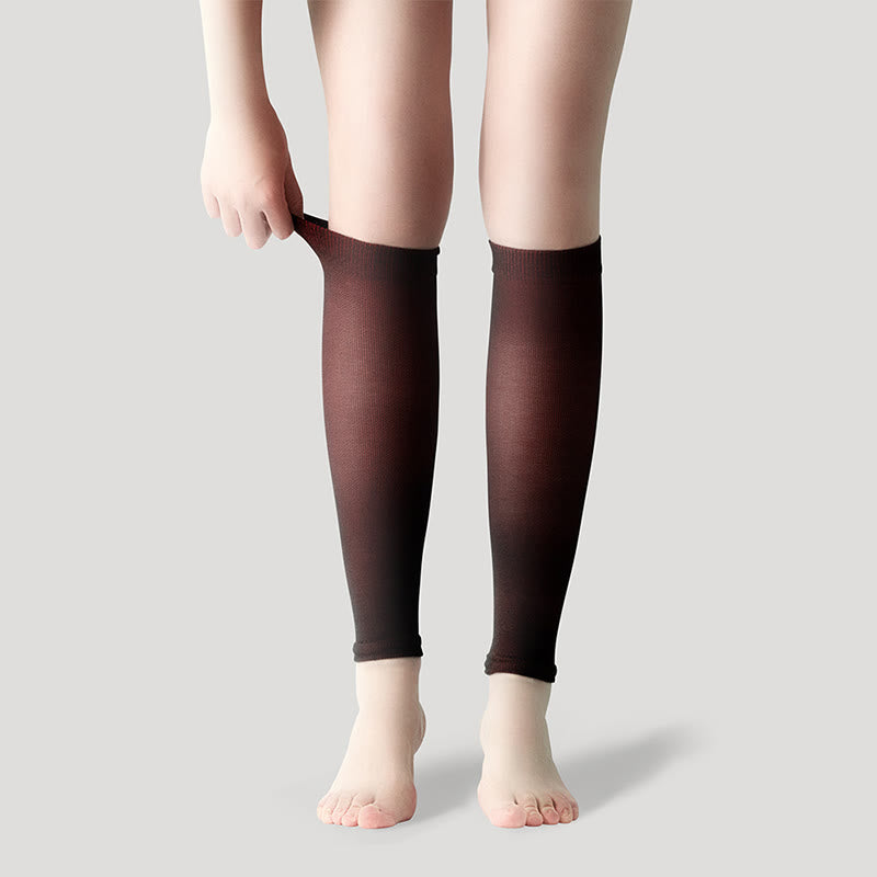 Ice Silk Footless Cool Compression Sleeve Socks Unisex - Red - XL - image 29