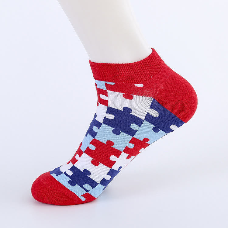 Puzzle Ankle Socks(5 Pairs) - image 5