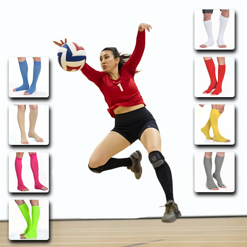 Plus Size Multicolor Open Toe Compression Socks - image 2