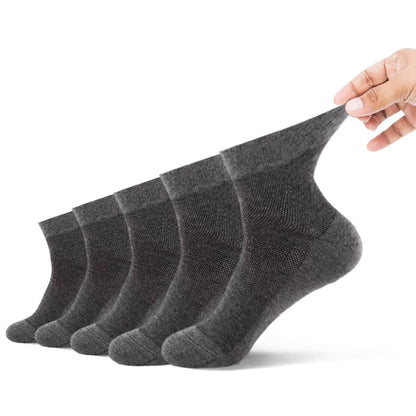 Super Elastic Quarter Socks(5 Pairs) - 45-50 - Deep Gray - image 12