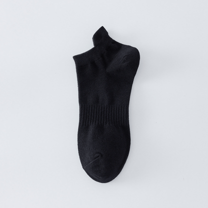 Breathable Solid Color Ankle Socks(8 Pairs) - Black - EU43-48(US9-13) - image 7