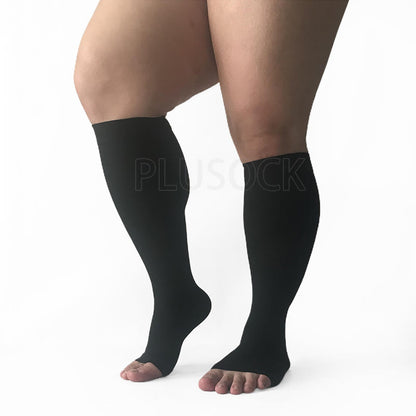 Plus Size Compression Socks Wide Calf Open Toe - image 4