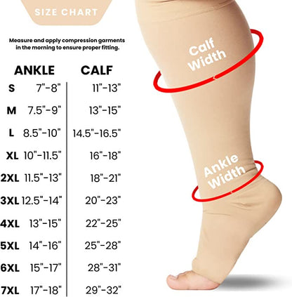 Plus Size Compression Socks Wide Calf Open Toe - image 3