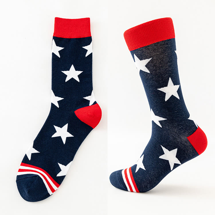 USA Stars Stripes Crew Socks(6 Pairs) - image 4