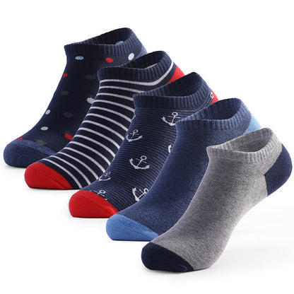 Rudder Ankle Socks(5 Pairs) - EU40-46(US7-12) - Muliticolor - image 0
