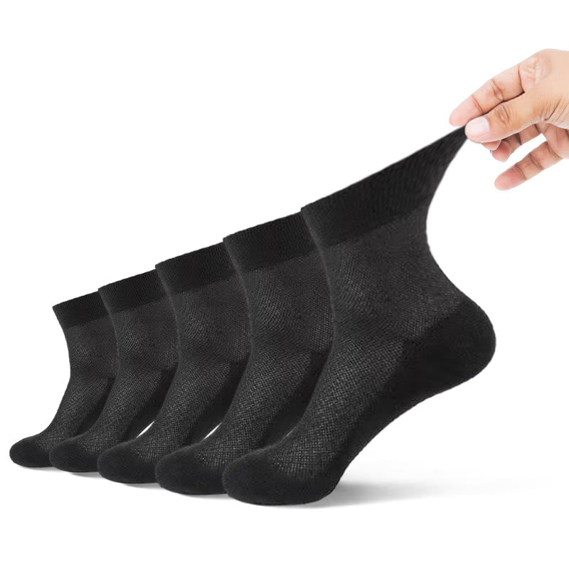 Super Elastic Quarter Socks(5 Pairs) - 45-50 - Black - image 9