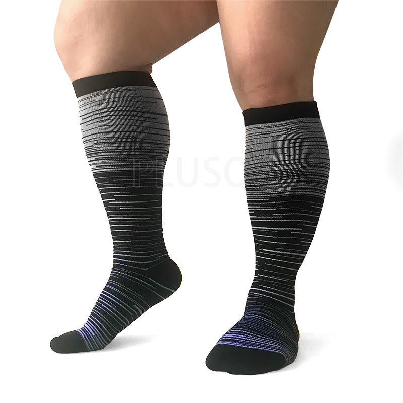 Purple Filaments Plus Size Compression Socks 2XL-7XL(3 Pairs) - image 0
