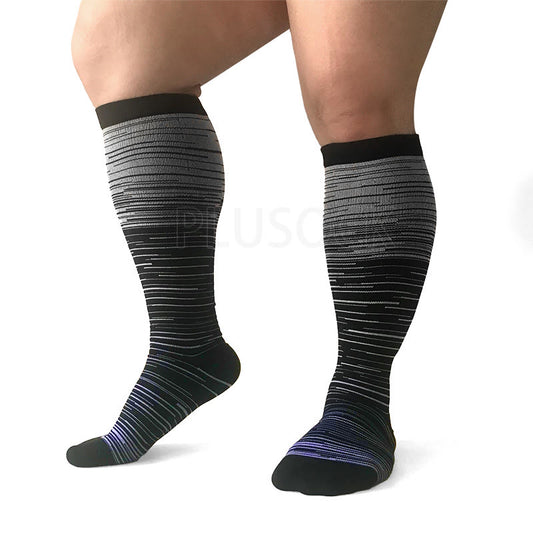Purple Filaments Plus Size Compression Socks 2XL-7XL(3 Pairs) - image 0