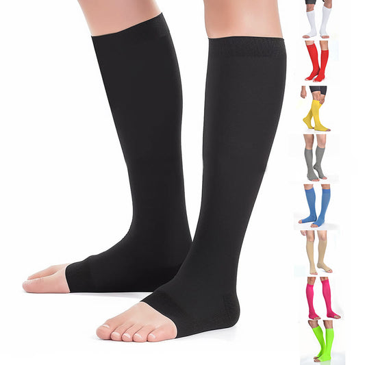 Plus Size Multicolor Open Toe Compression Socks - image 0