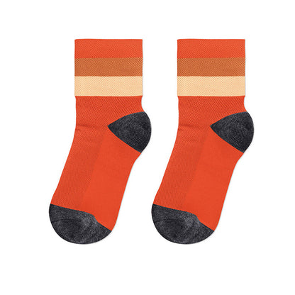 Candy Color Breathable Quarter Socks - Dark Orange - L/XL - image 22